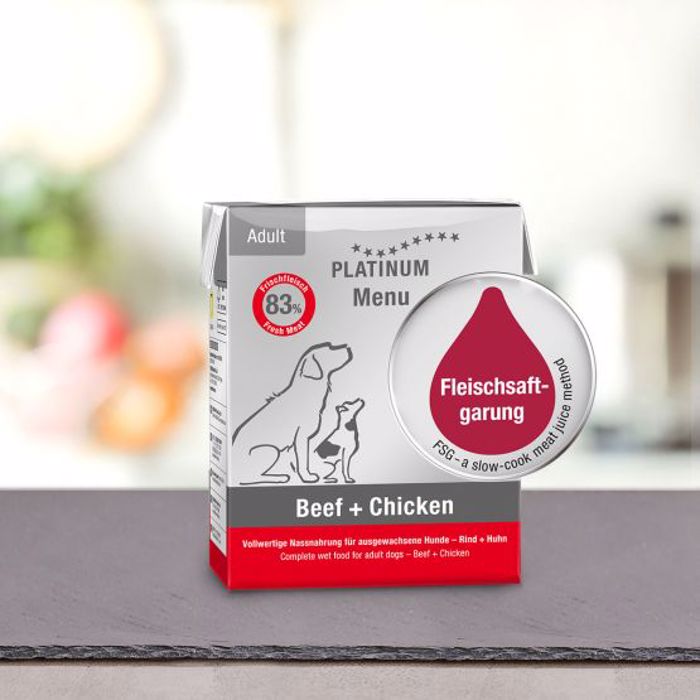 PLATINUM MENU uGI TROFI SKuLOu ADULT BEEF-CHICKEN 375gr